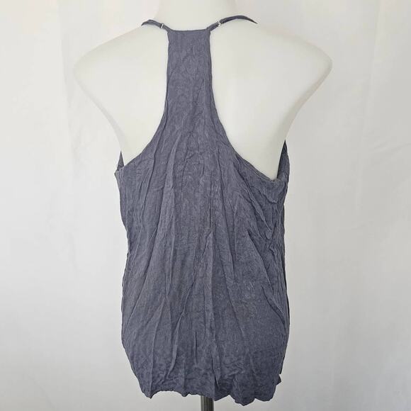 🆓 FREE Newbury Kustom Blue Gray Printed Racer Back Tank Blouse sz Medium Basic - Picture 3 of 5